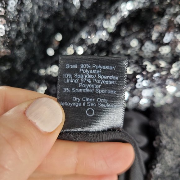 Dress The Population NEW Black Sequined High Neck Sleeveless Sheath Dress NWT - Picture 9 of 13